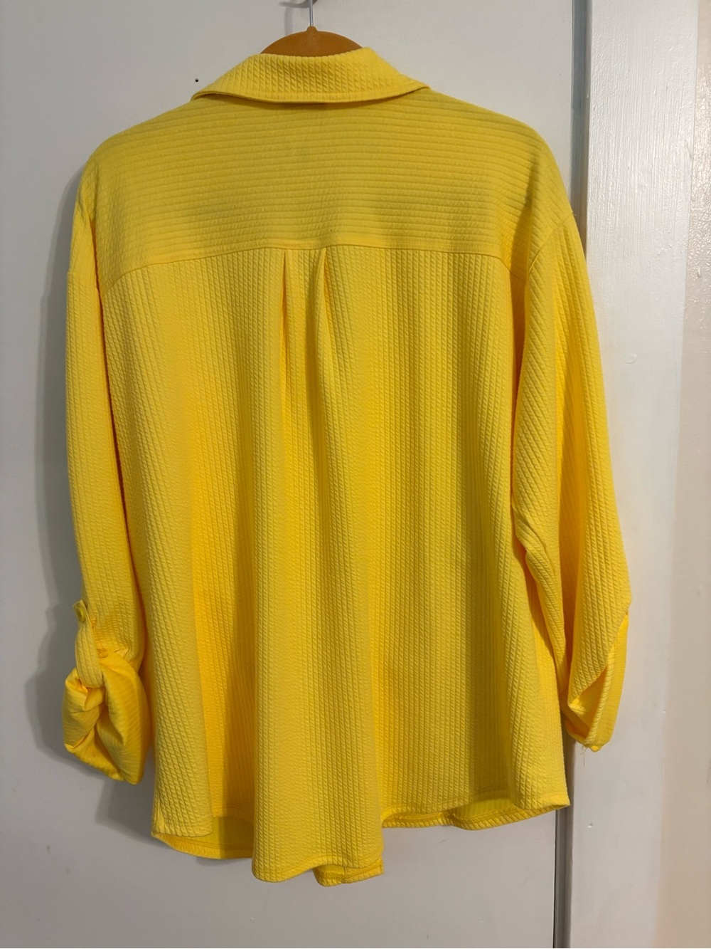 Ruby Rd. Bright Yellow Button-Front Textured Shirt - Picture 2 of 5
